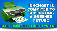 inkghost green printing CIS, Epson, Canon, HP, Brother CISS