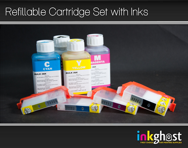 4 x HP 564 Refillable Cartridges with Standard Quality Ink