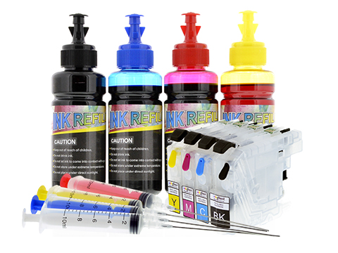 Brother LC133 Prechipped Refillable Cartridges with Standard Refill Inks