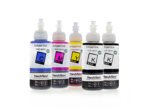 Basic Quality Ink Set - 5 x 100ml : 670 Pigment Black & 671 Dye Ink