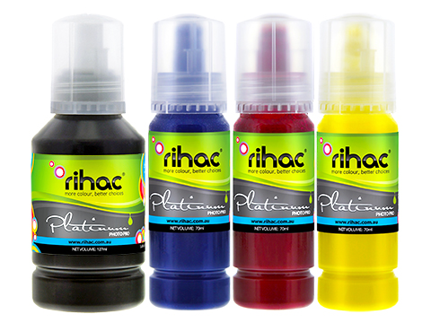Premium Quality Pigment Ink Set- Black 127ml & 70ml Colours for Epson EcoTank 542 (T542)
