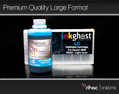 Premium Stylus Pro 4900 Light Cyan Refillable Cartridge  & Pigment Ink T6535