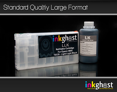 Standard Stylus Pro 4900 Light Black Refillable Cartridge & Pigment Ink T6537