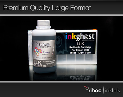 Premium Stylus Pro 4900 Light Light Black Refillable Cartridge  & Pigment Ink T6539