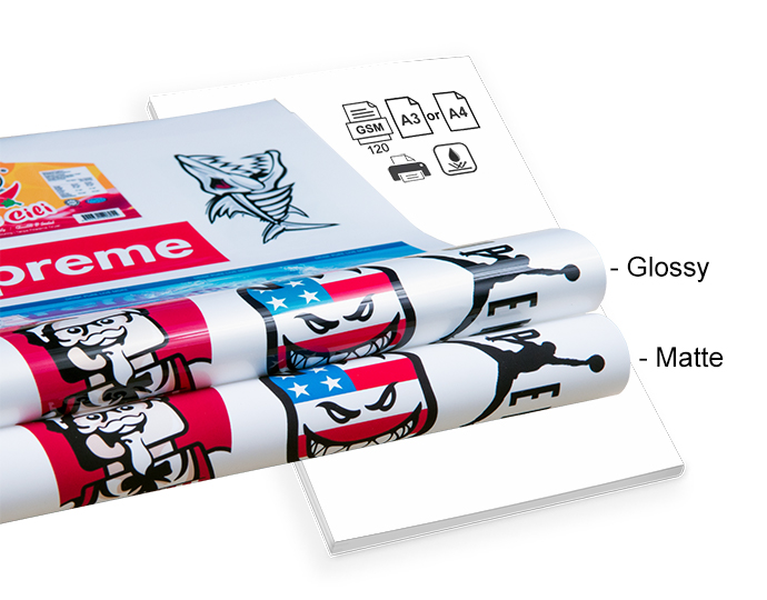 A3 120gsm Gloss Vinyl Inkjet Printable Sticker Paper 20pk