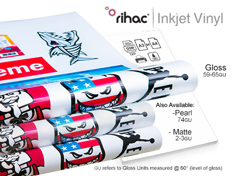 A4 120gsm Gloss Vinyl Inkjet Printable Sticker Paper with Plain Paper Backing