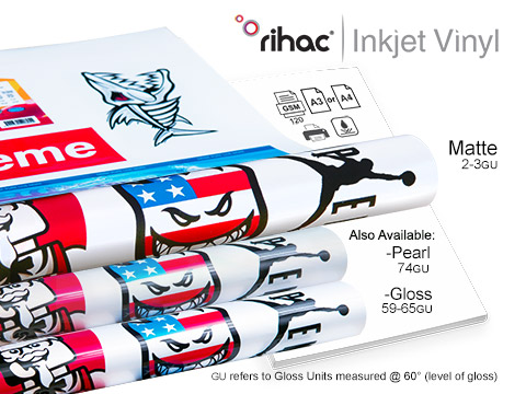 A4 120gsm Matte Vinyl Inkjet Printable Sticker Paper with Clear Film Backing