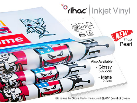 A4 120gsm Pearl Vinyl Inkjet Printable Sticker Paper with Plain Paper Backing