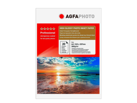AGFA A4 High Glossy Inkjet Photo Paper 260gsm 20 Sheets