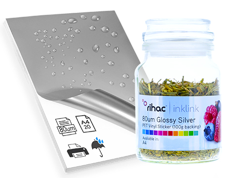 New - A4 Glossy Silver PET Vinyl Printable Inkjet Adhesive