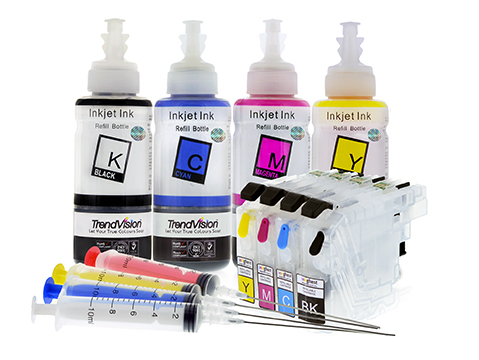 Brother LC133 Prechipped Refillable Cartridges with Basic Refill Inks