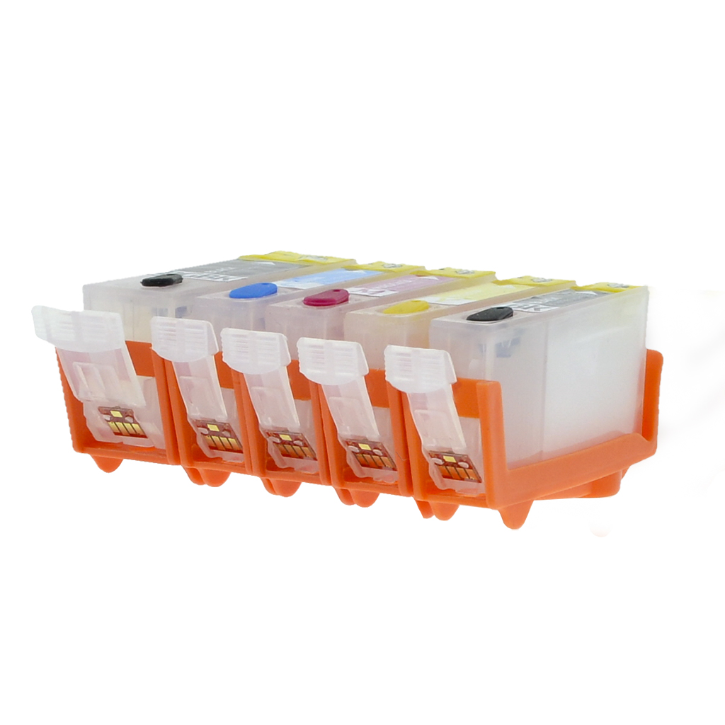 5 x Empty Refillable Cartridges for Canon PGI-520 & CLI-521
