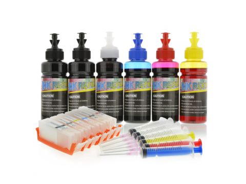 6 x Canon 650 & 651 Refillable Cartridges with Standard Refill Ink