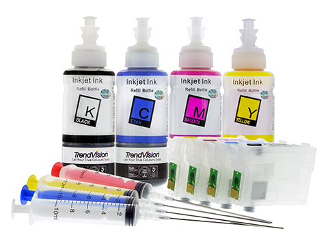 Epson 73 & 73N Compatible Refillable Ink Cartridge Set with Basic Dye Ink