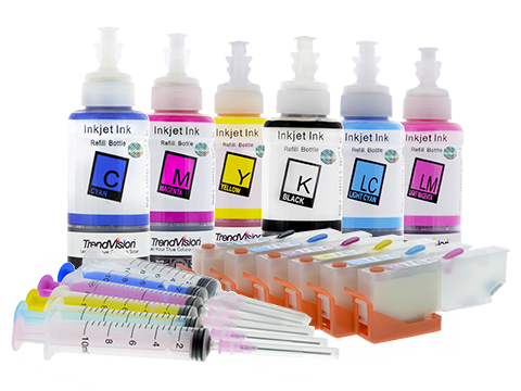 Epson 277 & 277XL Refillable Cartridges & Basic Dye Ink Set