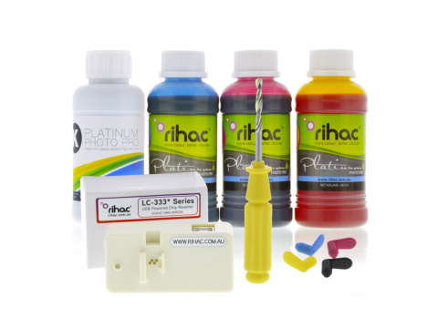 Brother LC3333 DIY Refillable Cartridge Starter Kit with 60x Resetter