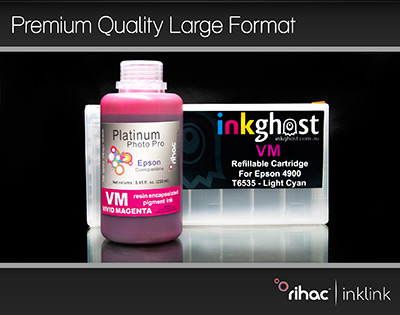 Premium Stylus Pro 4900 Vivid Magenta Refillable Cartridge & Pigment Ink T6533